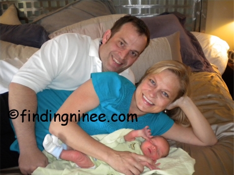 New parents at home with baby boy