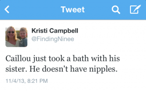 Caillou Tweet no nipples