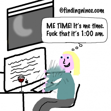 It is me time on computer mom