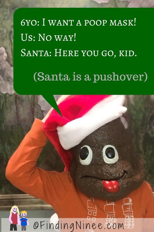 6 year old just wants a poop mask for Christmas - findingninee.com