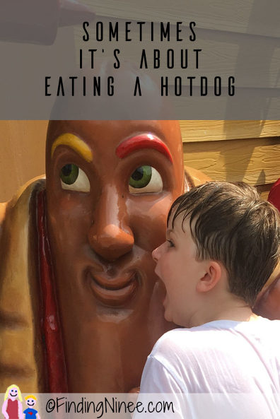 sometimes summer is about eating a hotdog